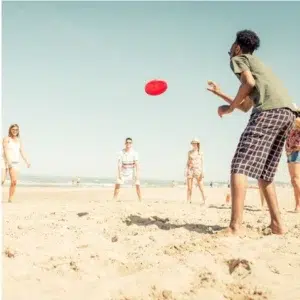 Playing Frisbee